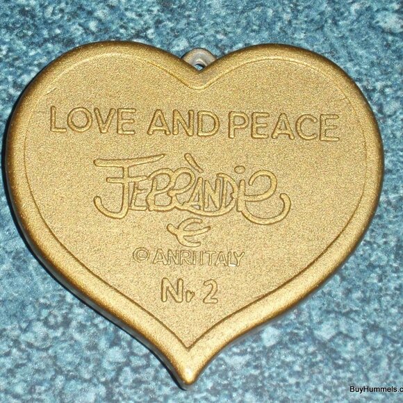 Anri Toriart Ferrandiz "Love and Peace" Heart Shaped Christmas Ornament - GIFT! - Picture 2 of 2